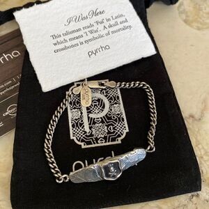 NEW! Pyrrha I Was Here Bar Bracelet Sterling Silver Rare Archived